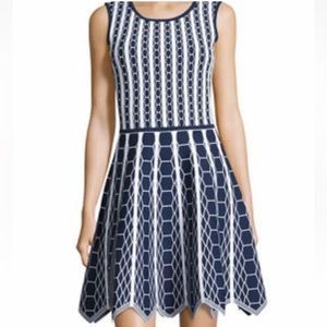 Pink Tartan Knit Hexagonal dress size Large